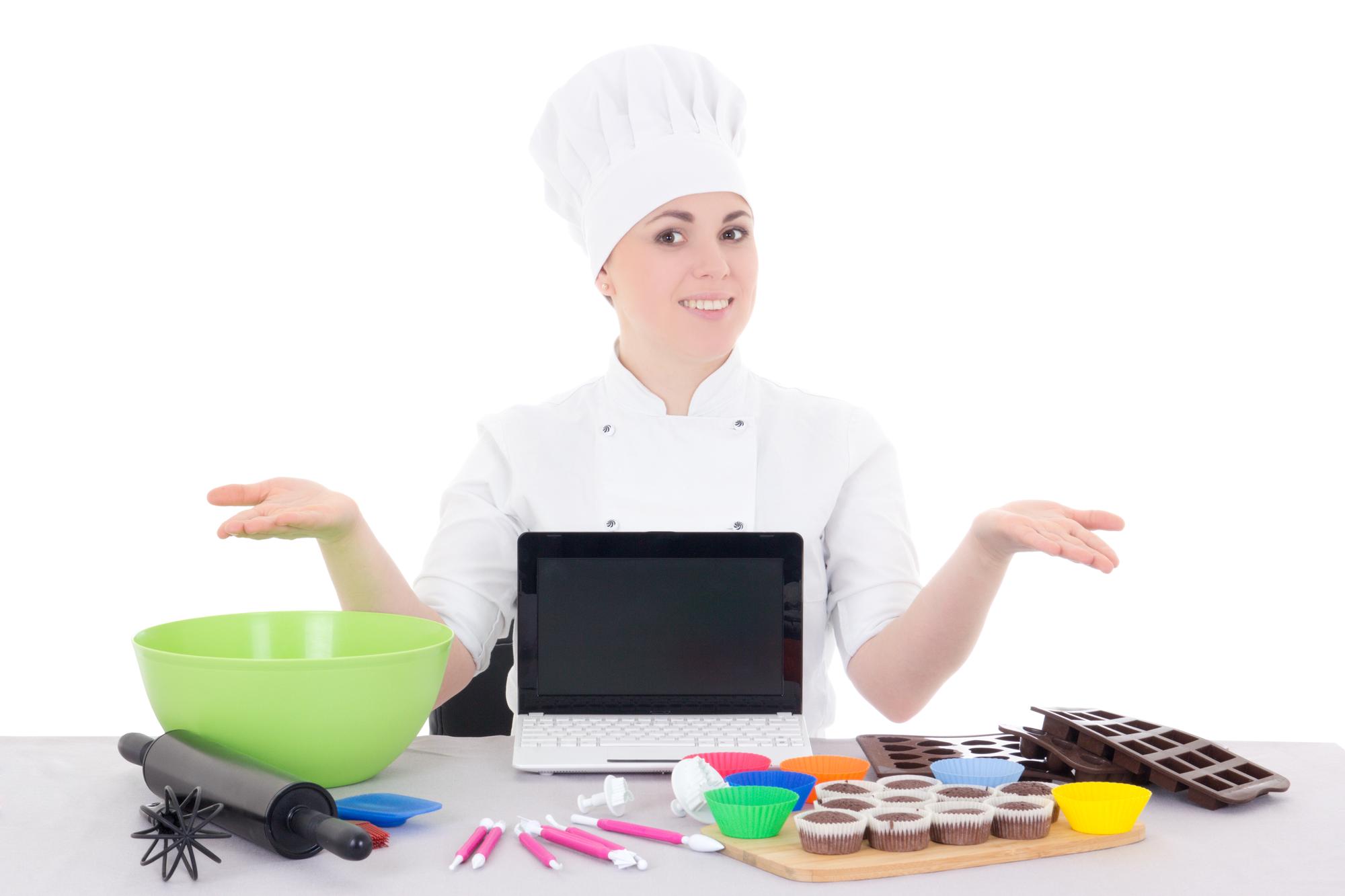 Schermata di lezione online con chef che insegna